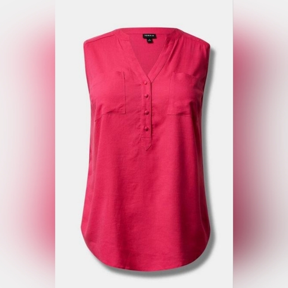 NWT Torrid Size 00 Harper Linen Pullover Tank - Picture 1 of 7